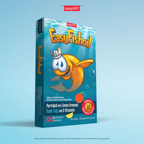 Easy Fish Oil Portakal ve Limon Aromalı Balık Yağı ve D Vitamini 30 Çiğnenebilir Form - 2