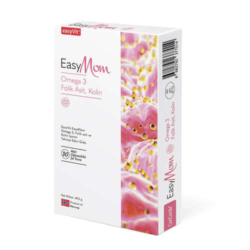 EasyMom Omega 3 Folik Asit ve Kolin İçeren Takviye Edici Gıda 30 Adet - EasyVit