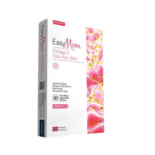 EasyMom Omega 3 Folik Asit ve Kolin İçeren Takviye Edici Gıda 30 Adet - EasyVit