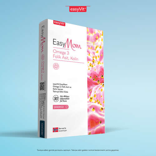 EasyMom Omega 3 Folik Asit ve Kolin İçeren Takviye Edici Gıda 30 Adet - 2