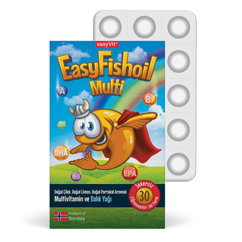 Easy Fish Oil Multi + Omega 3 Çiğnenebilir Tablet 30 Adet - EasyVit