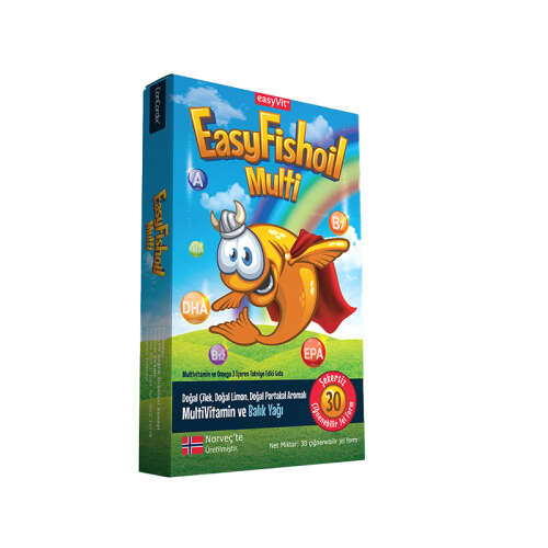 Easy Fish Oil Multi + Omega 3 Çiğnenebilir Tablet 30 Adet - EasyVit