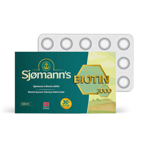 Sjomann’s Biotin 3000 İçeren Takviye Edici Gıda 30 Adet Çiğnenebilir Jel Form - 1