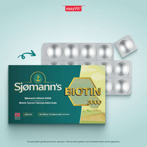 Sjomann’s Biotin 3000 İçeren Takviye Edici Gıda 30 Adet Çiğnenebilir Jel Form - 6