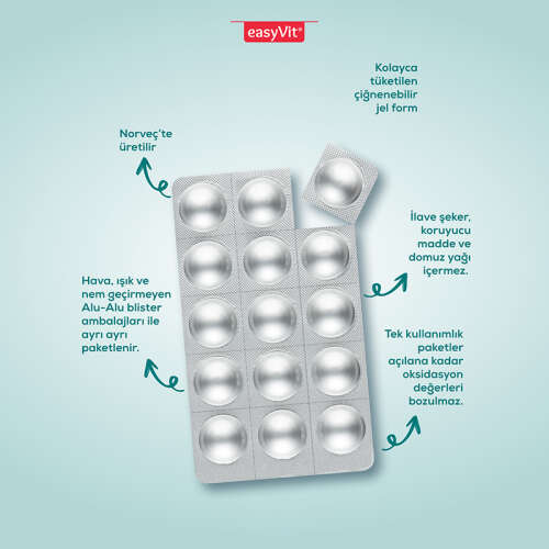 Sjomann’s Omega 3 ve Vitamin D3 İçeren Takviye Edici Gıda 30 Adet Çiğnenebilir Jel Form - 5