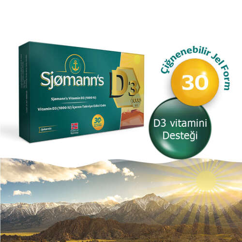 Sjomann’s Vitamin D3 1000 IU İçeren Takviye Edici Gıda 30 Adet Çiğnenebilir Jel Form - 3