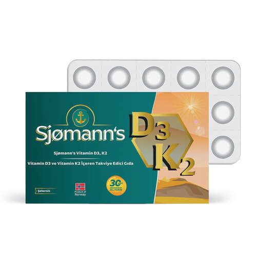 Sjomann’s Vitamin D3 ve K2 İçeren Takviye Edici Gıda 30 Adet Çiğnenebilir Jel Form - 1