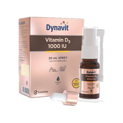 Eczacıbaşı Dynavit Vitamin D3 1000 IU Takviye Edici Gıda Sprey 20 ml - 1