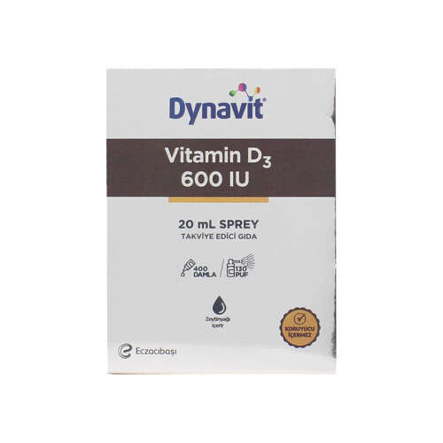 Eczacıbaşı Dynavit Vitamin D3 600 IU Takviye Edici Gıda Sprey 20 ml - 2