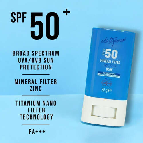 Eda Taşpınar SPF 50+ Mineral Filtreli Mavi Zinc Stick 20 gr - 3