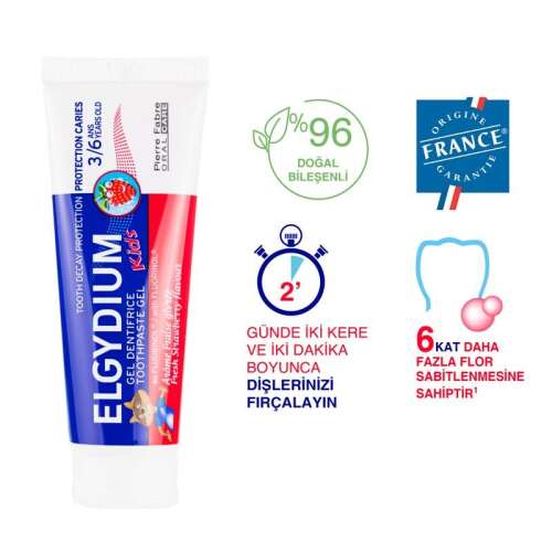 Elgydium Çilek Aromalı 3-6 Yaş Çocuk Diş Macunu 50 ml - 5