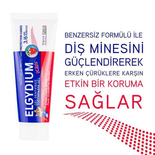 Elgydium Çilek Aromalı 3-6 Yaş Çocuk Diş Macunu 50 ml - 6