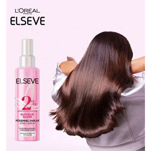 Elseve Glycolic Gloss Mükemmel Parlaklık Veren Saç Bakım Sprey Serumu 150 ml - 2