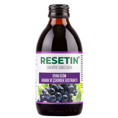 Resetin Siyah Üzüm Kabuk ve Çekirdek Ekstraktı Takviye Edici Gıda 250 ml - Resetin