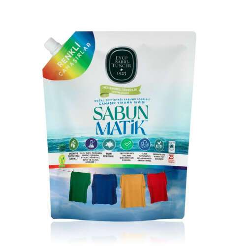 Eyüp Sabri Tuncer Doğal Zeytinyağlı Çamaşır Yıkama Sıvısı Renkliler 1,5 lt - Eyüp Sabri Tuncer