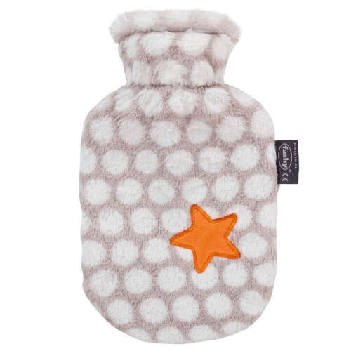 Fashy Termofor Kılıflı Çocuk Sıcak Su Torbası - Benekli Turuncu Yıldız 0,8 L - Fashy