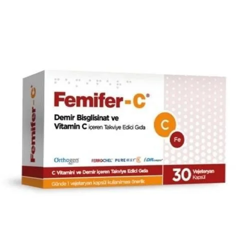 Femifer-C Takviye Edici Gıda 30 Kapsül - Orthogen
