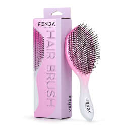 Fenda Dört Tarama Uçlu Profesyonel Galaxy Pink Saç Fırçası - 1