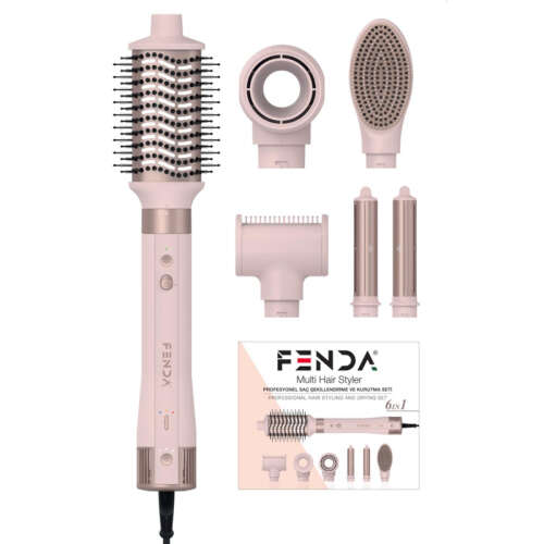 Fenda Profesyonel Saç Şekillendirme ve Kurutma Seti Pembe - Fenda