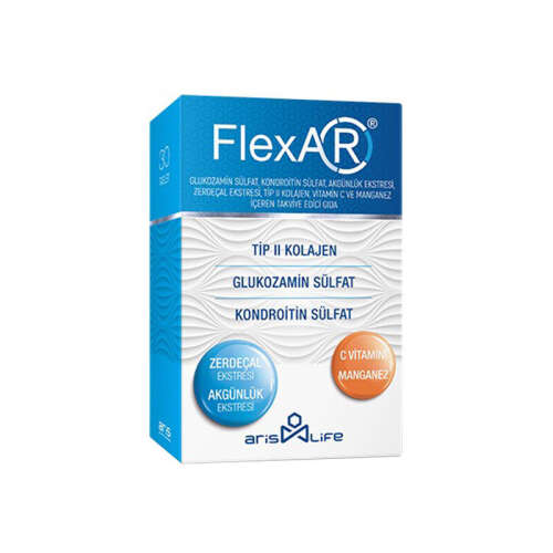 FlexAR Tip 2 Kolajen C Vitamini - Manganez Takviye Edici Gıda 30 Tablet - ArisLife