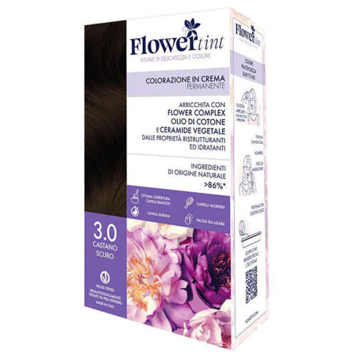 Flowertint Colorazione In Crema Saç Boyama Kiti 3.0 Koyu Kahverengi - FlowerTint