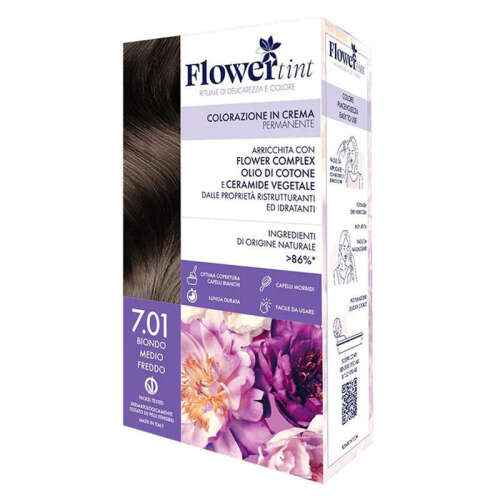 Flowertint Colorazione In Crema Saç Boyama Kiti 7.01 Orta Soğuk Sarışın - FlowerTint