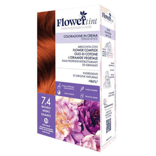 Flowertint Colorazione In Crema Saç Boyama Kiti 7.4 Orta Kumral Sarışın - FlowerTint