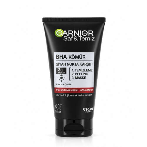 Garnier Saf ve Temiz Siyah Nokta Karşıtı Kömürlü 3ü 1 Arada 150 ml - Garnier