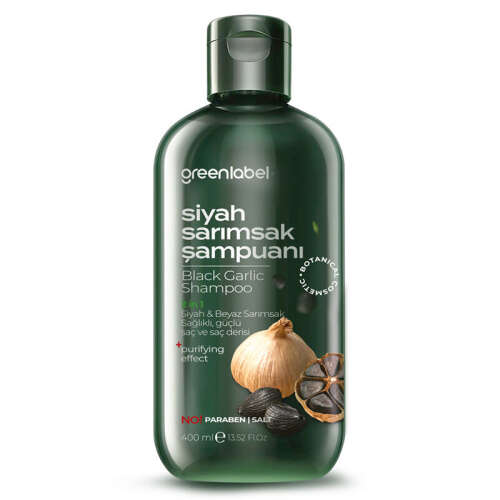 Greenlabel 2 in 1 Beyaz ve Siyah Sarımsak Şampuanı 400 ml - Greenlabel