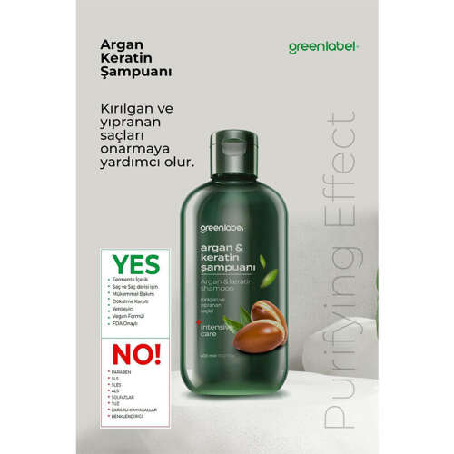 Greenlabel Argan ve Keratin Şampuanı 400 ml - 2