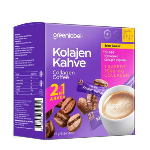 Greenlabel Kolajen Kahve 3.5 gr x 24 Stick - Greenlabel