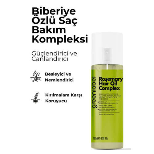 Greenlabel Rosemary Biberiye Özlü Saç Bakım Kompleksi 100 ml - Greenlabel