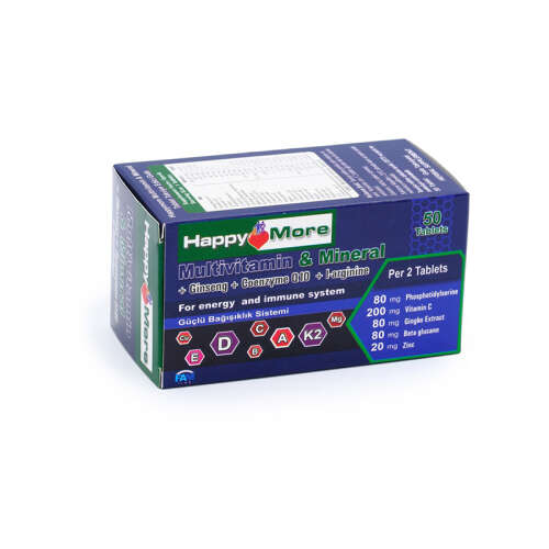 HappyMore Multivitamin & Mineral Takviye Edici Gıda 50 Tablet - 6