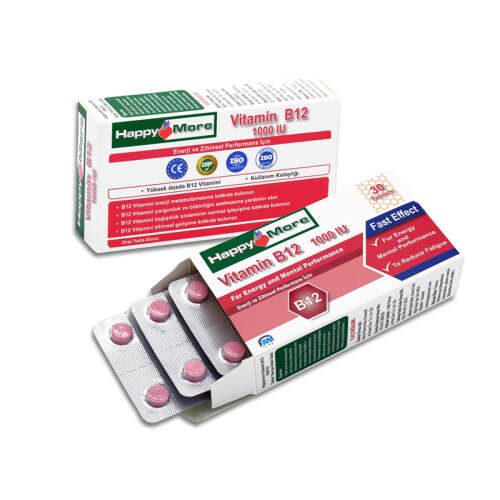 HappyMore Vitamin B12 Takviye Edici Gıda 30 Tablet - 2