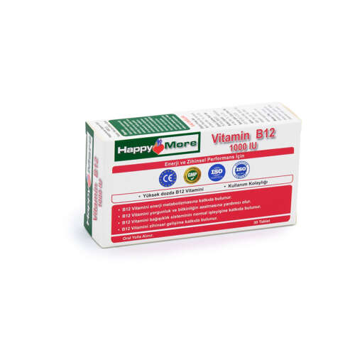 HappyMore Vitamin B12 Takviye Edici Gıda 30 Tablet - 6