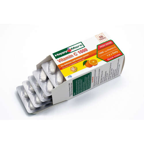 HappyMore Vitamin C Takviye Edici Gıda 50 Tablet - HappyMore