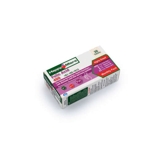 HappyMore Vitamin Folik Asit Takviye Edici Gıda 30 Tablet - 4