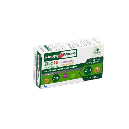 HappyMore Zinc Takviye Edici Gıda 30 Tablet - 6