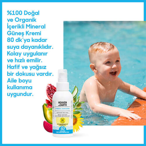 Heaven On Earth Mineral Spf50+ Güneş Koruyucu 100 ml - 4