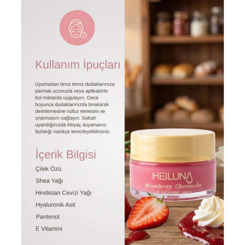 Heiluna Strawberry Cheesecake Lip Sleeping Mask 20 g Çilek - 3
