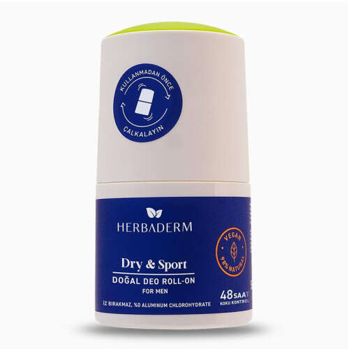Herbaderm Dry Sport Doğal Deo Roll On For Men 50 ml - Herbaderm