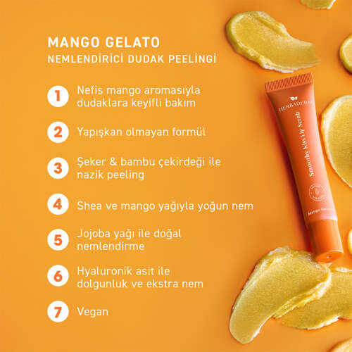Herbaderm Smoothy Kiss Lip Scrub - Mango Gelato 15 ml - 7
