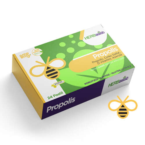HERBasist Propolis Çinko İçerikli Takviye Edici Gıda Pastil 24 Adet Pastil - 1