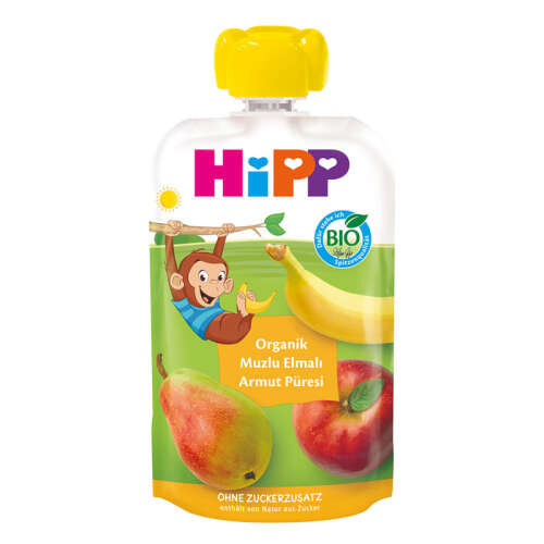 Hipp Organik Muzlu Elmalı Armut Püresi 100 gr - 1