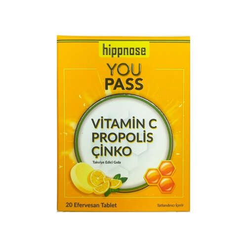 Hippnose You Pass Vitamin C Propolis Çinko 20 Efervesan Tablet - Hippnose