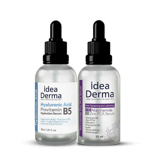 İdea Derma Hyaluronik Asit ve Niacinamide Nem ve Leke Bakım Seti - 1