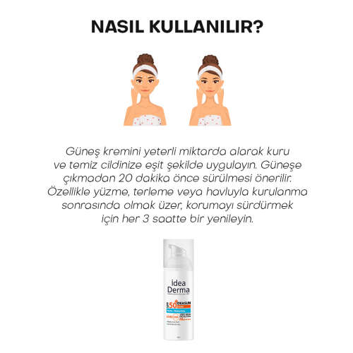 İdea Derma İdeasun Hydra SPF50+ Güneş Kremi 50 ml - 5