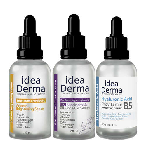 İdea Derma Niacinamide Hyaluronik Asit ve Arbutin Serum Set - 1
