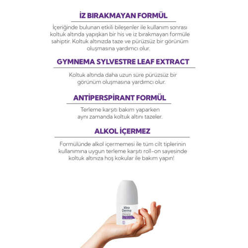 İdea Derma Roll-on Antiperspirant Deodorant 75 ml - Kadınlar İçin - 4