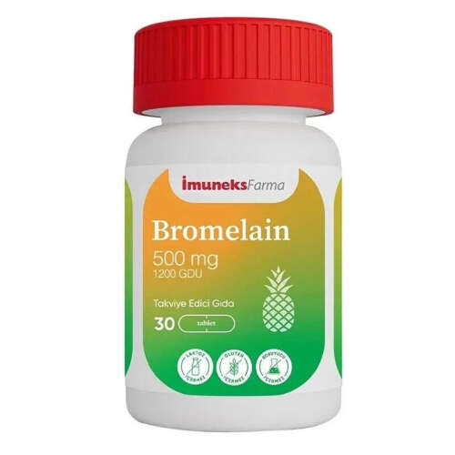 Imuneks Farma Bromelain 500 mg Takviye Edici Gıda 30 Tablet - Imuneks
